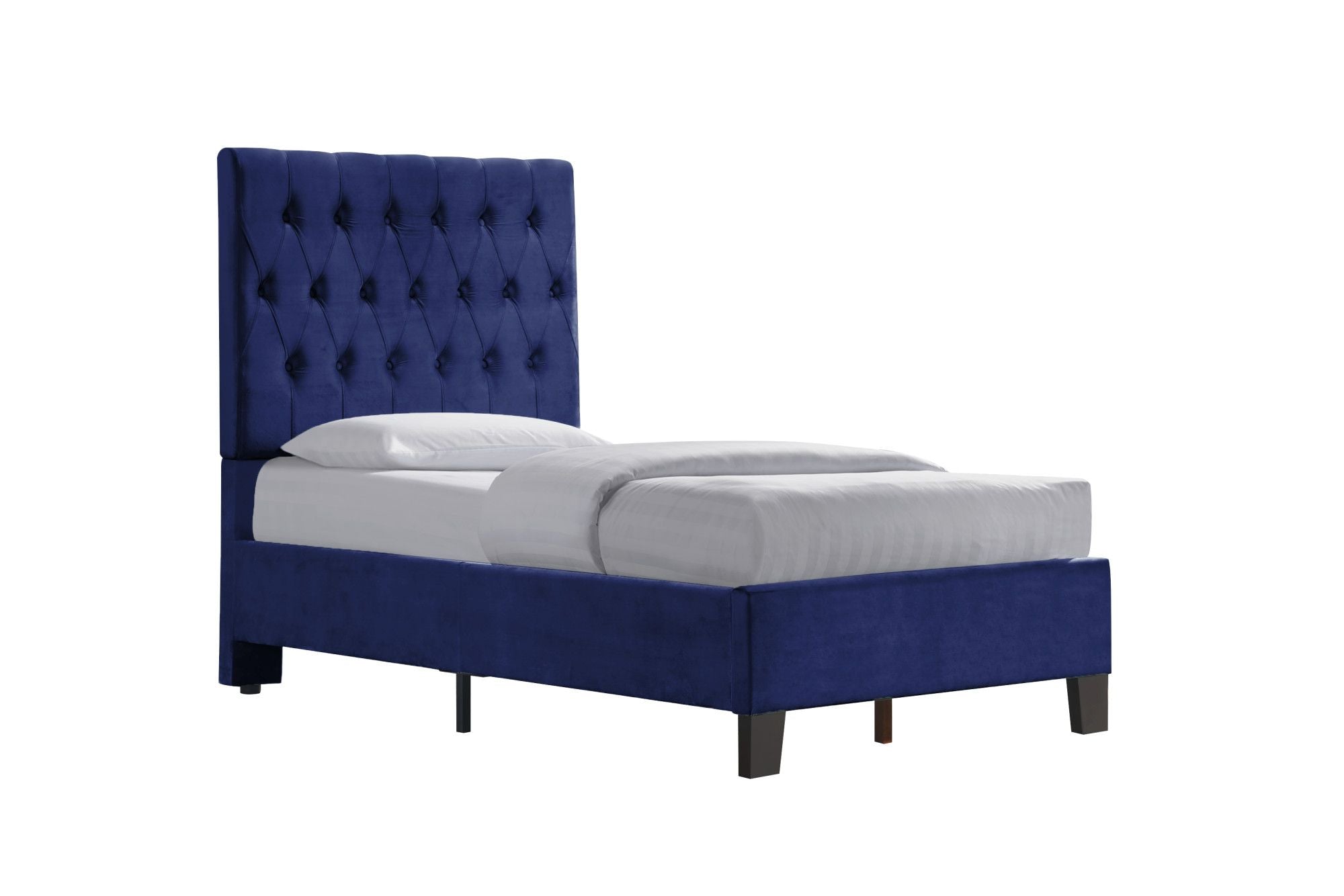 Wallace & Bay Luma Blue Twin Upholstered Bed
