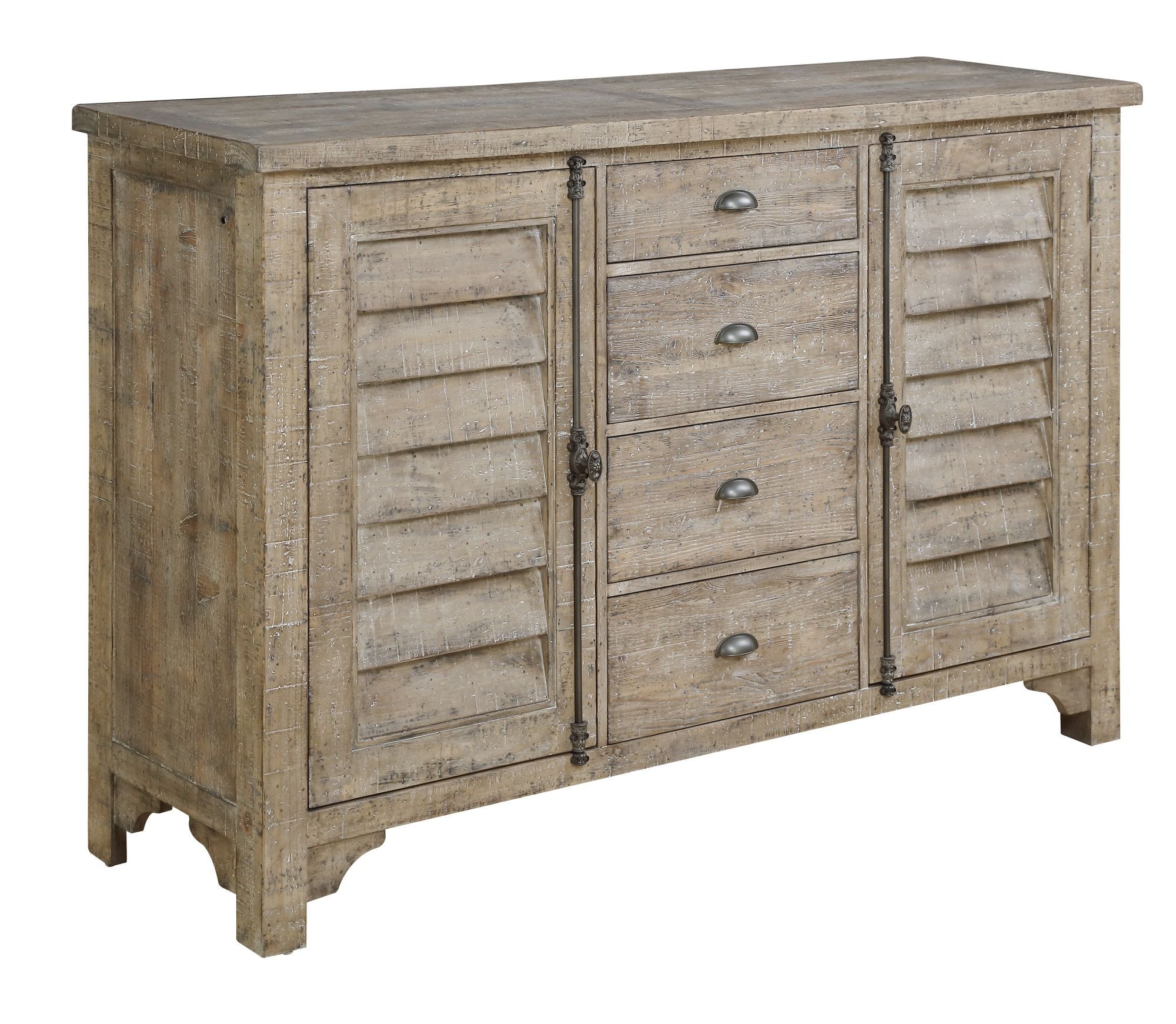 Wallace & Bay Ludin Taupe Louvred Door Buffet