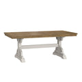 Wallace & Bay Haidel Brown And White Trestle Dining Table