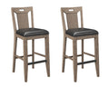 Wallace & Bay Benti Brown Slat Back Bar Stools, Set of 2