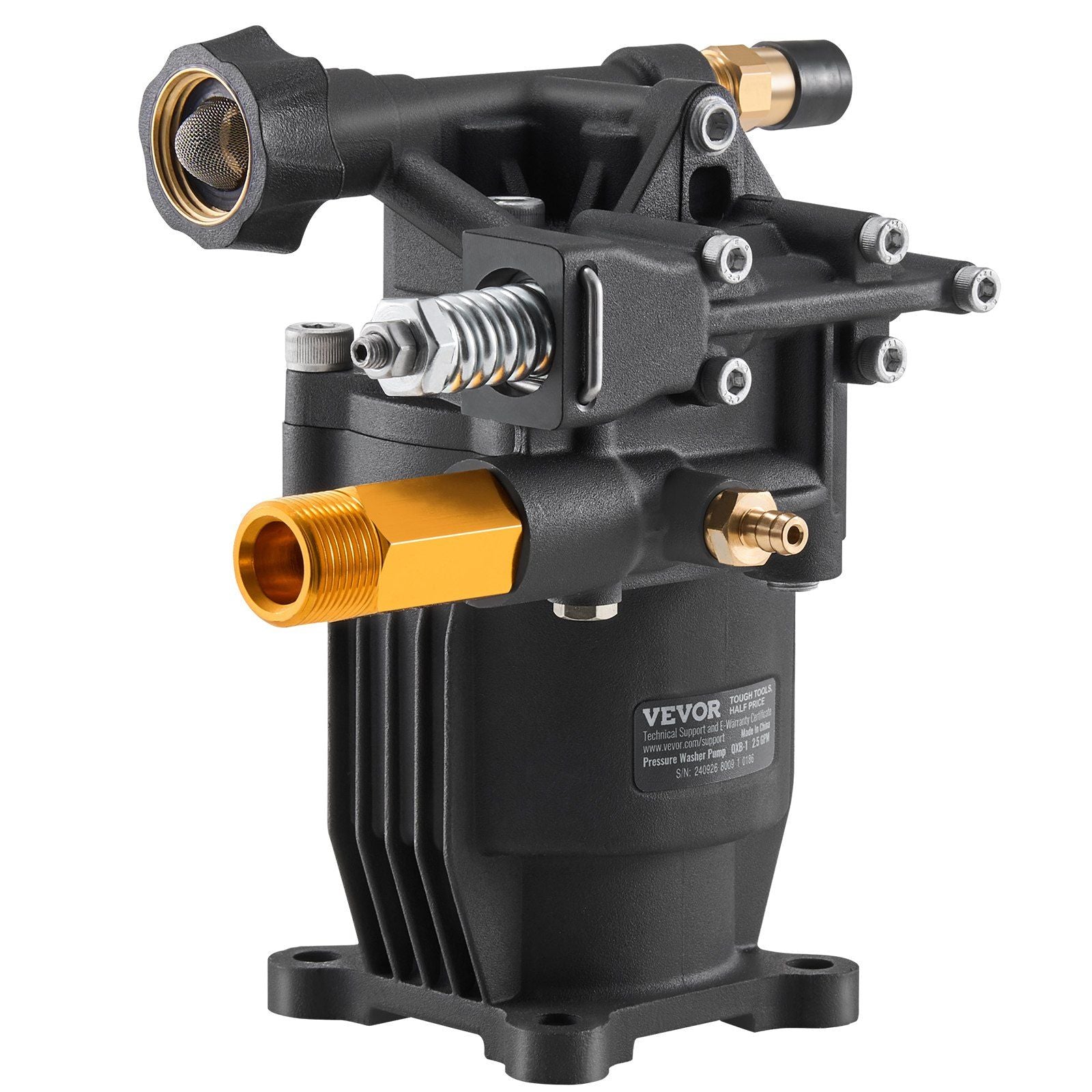 Pressure Washer Pump 3/4' Shaft Horizontal 3500 Psi 2.5Gpm With 5 Nozzles