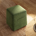 Oliver 16 Tapered Square Upholstered Ottoman, Moss Green Fleeced Teddy