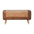 Large Seagrass Buffalo Hide Nordic Bench