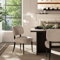 Harriet Split Back Upholstered Dining Side Chair, Set of 2, Merino Gray Wool Blend