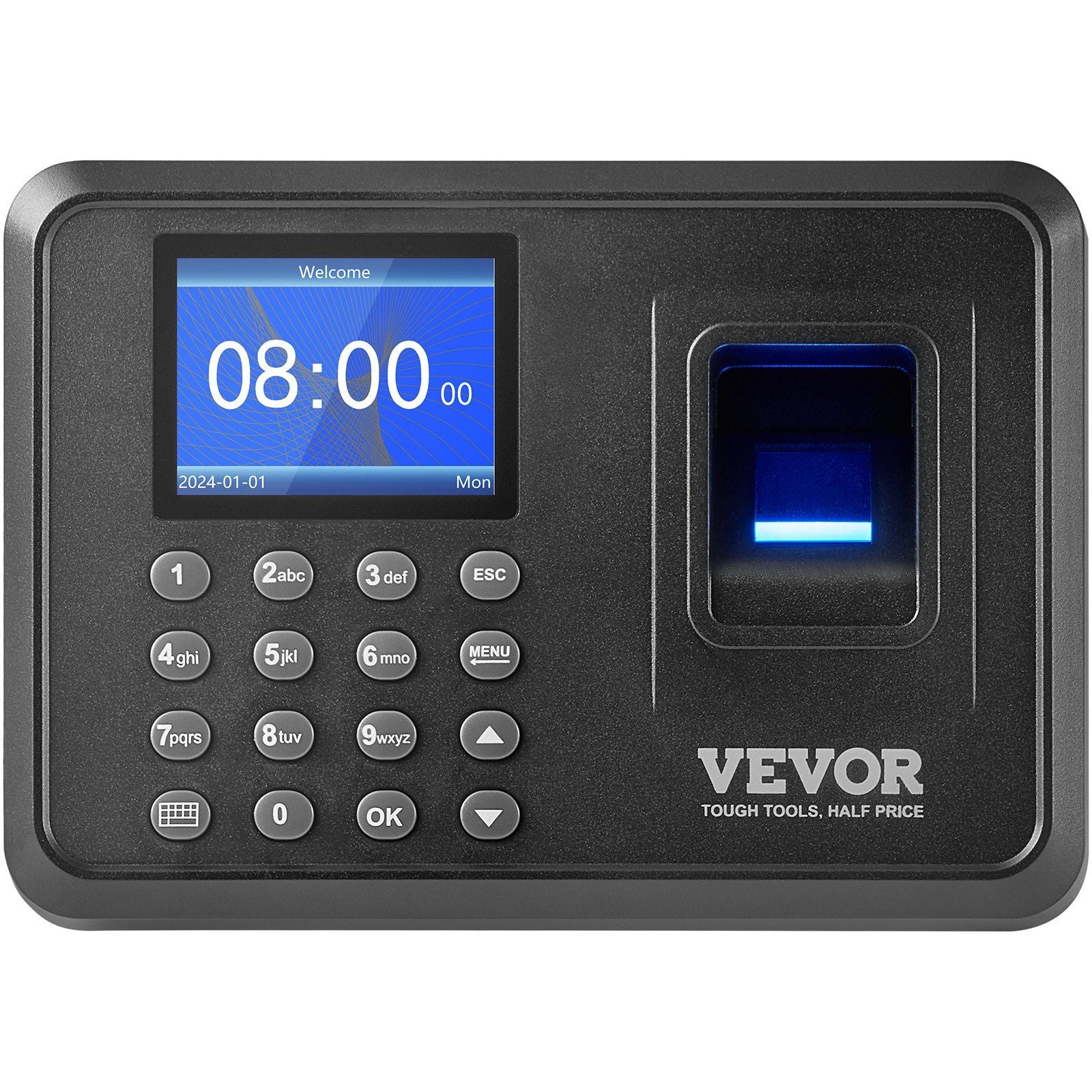 Vevor Time Clock, Fingerprint Time Clocks For Employees Small Business, Biometric Time Clock With Usb Drive, Automatic Punch In/
