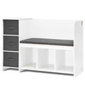 VEVOR Kids Reading Nook Bench, Toddler Bookshelf and Bookcase with Detachable Seat Cushion, 6-Cubby Storage Organizer Bench with