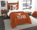Texas OFFICIAL Collegiate Modern Take Twin Comforter & Sham Set(D0102HXM66V.)