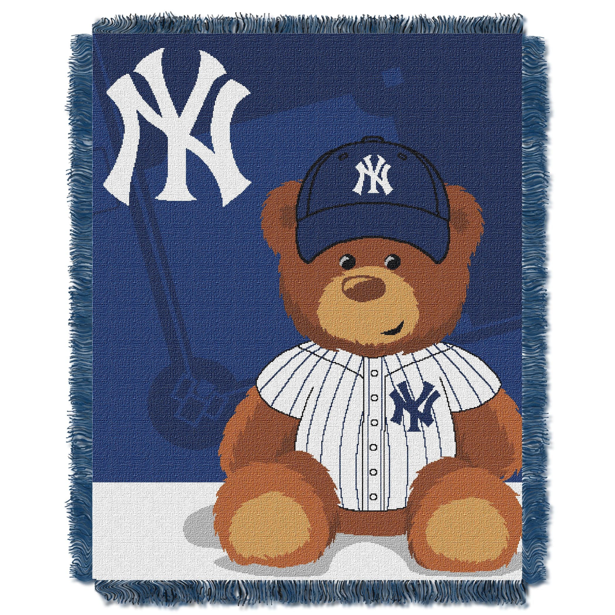 Yankees OFFIcIAL Major League Baseball Field Bear Baby 36x 46 Triple Woven Jacquard Throw by The Northwest company(D0102HXP01Y)