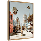 Sylvie California Tiger Roaming through Palm Springs Framed Canvas by Michael Schauer