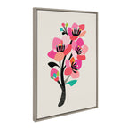 Sylvie Mid Century Modern Cherry Blossoms Framed Canvas by Rachel Lee of My Dream Wall