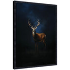Cobalt Night Sky Deer by The Creative Bunch Studio Framed Canvas Wall Art Print