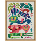 Sylvie Safari Animals Framed Canvas by Rachel Lee