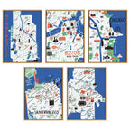 Sylvie San Francisco Illustration Framed Canvas by Stacie Bloomfield