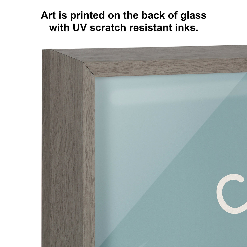 Blake Call Me Old Fashioned Blue Framed Printed Glass by The Creative Bunch Studio