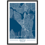 Sylvie Seattle Map Framed Canvas by Jake Goossen