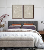 Sylvie Beige Going in Circles Framed Canvas Set by Teju Reval of SnazzyHues