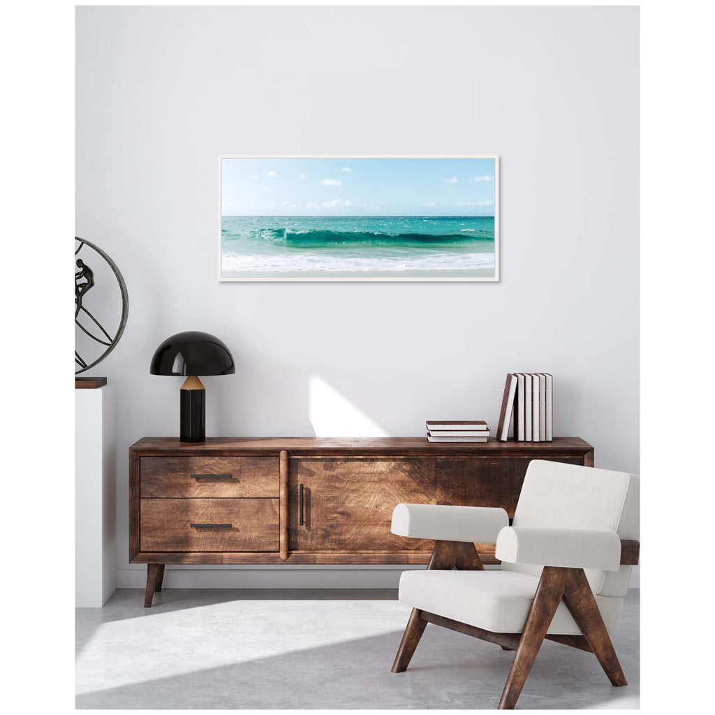 Sylvie Beach Ocean Day over Blue Clear Waters Framed Canvas by Alicia Abla