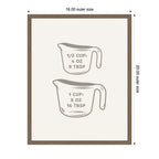 Kitchen Conversion Charts Cups by The Creative Bunch Studio Framed Canvas Wall Art Print