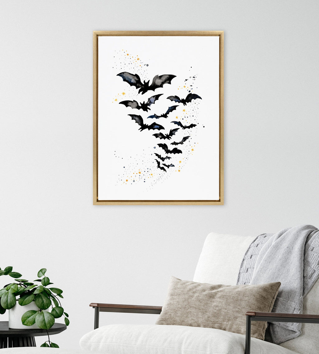 Sylvie Goth Bats Framed Canvas by Viola Kreczmer