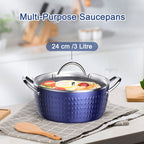 CasaFoyer 24cm Induction Casserole Dish with Lid - 2.2L Non-Stick Stock Pot
