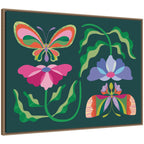 Floral Butterflies by Rachel Lee Framed Canvas Wall Art Print
