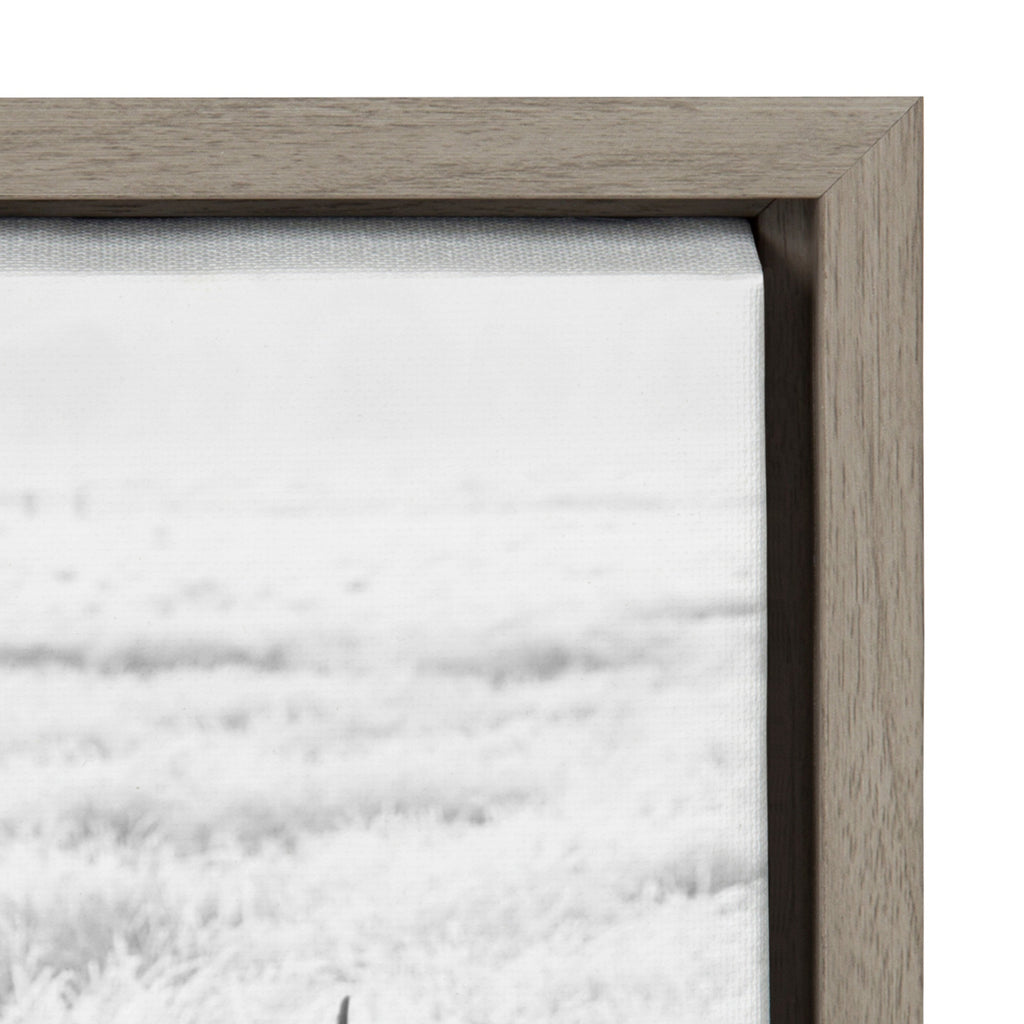 Sylvie Herd of Highland Cows Black and White Framed Canvas by The Creative Bunch Studio