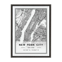 Sylvie New York City Map Framed Canvas by Jake Goossen
