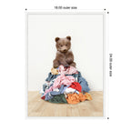 Sylvie Three Bears On Laundry Pile Framed Canvas by Amy Peterson