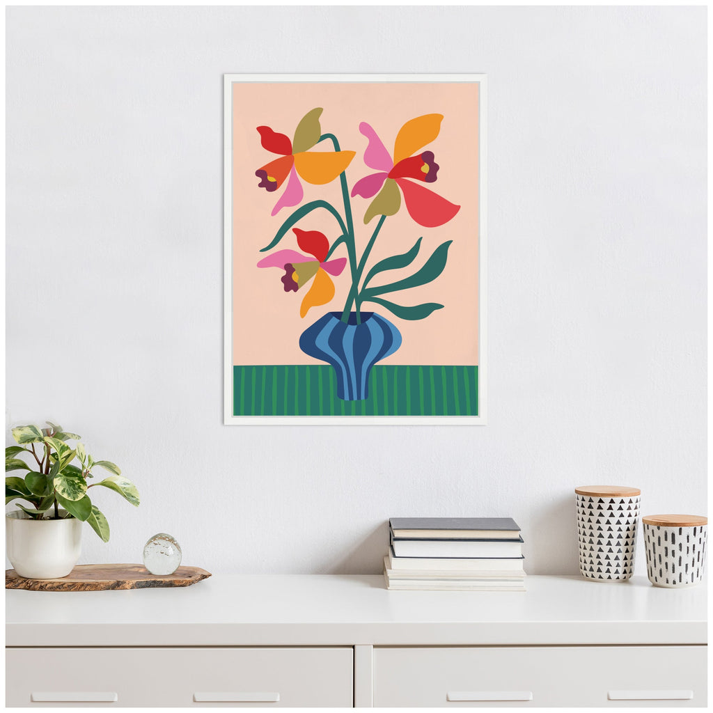 Sylvie Daffodils and Vase Framed Canvas by Rachel Lee