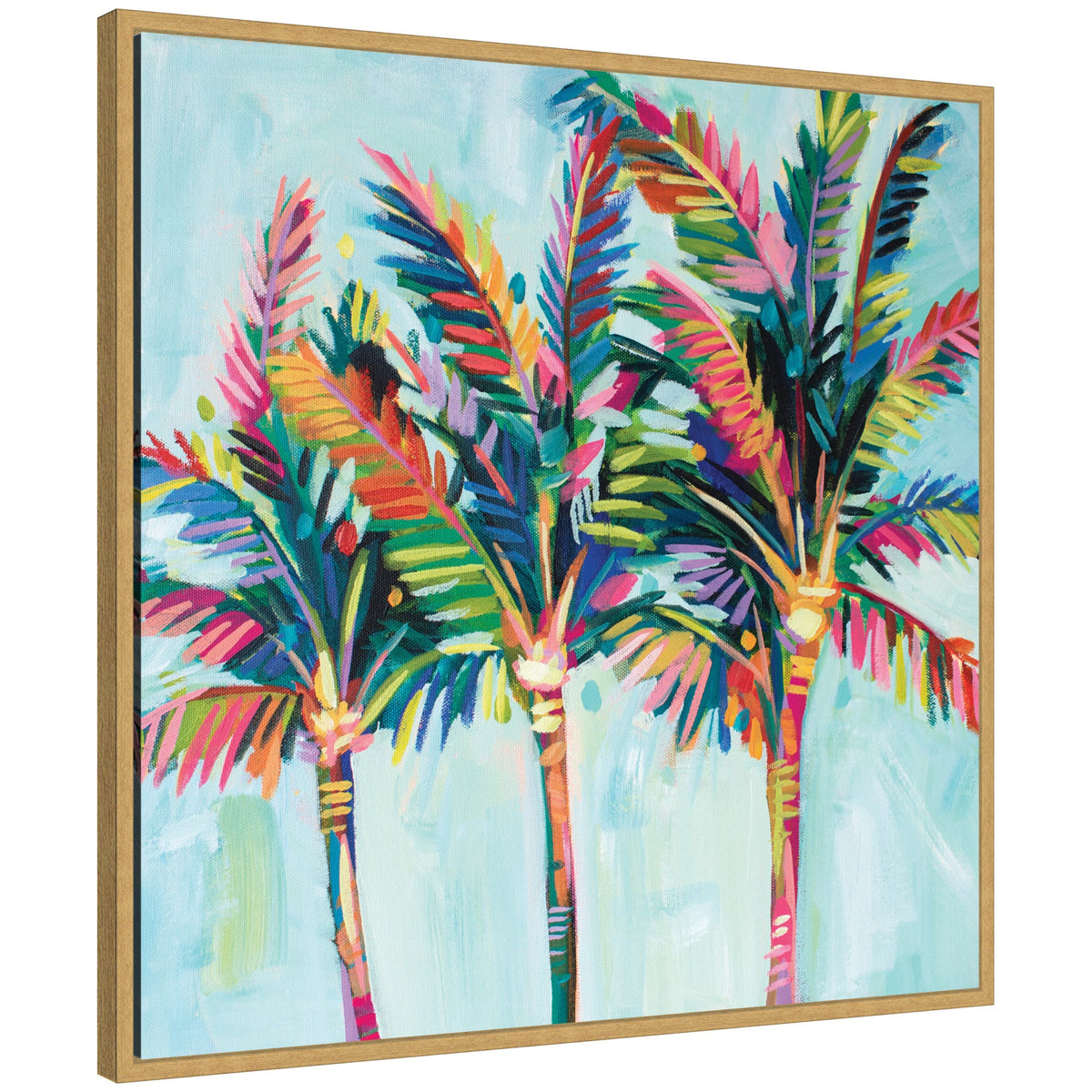 Sylvie Rainbow Coconuts Framed Canvas by Rachel Christopoulos