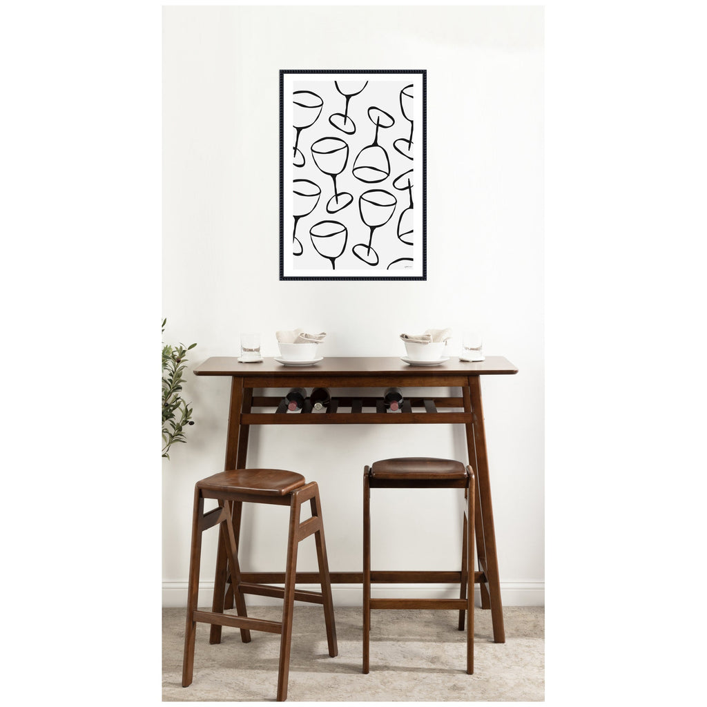Wine Everywhere by Gabrielly Guedes Framed Canvas Wall Art Print