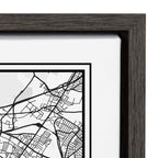 Sylvie Paris Modern Map Framed Canvas by Jake Goossen