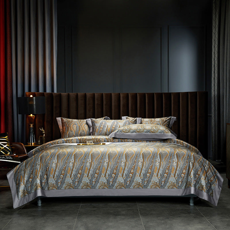 CasaFoyer 140TC Cotton Satin Digital Printed Four-piece Bedding Set