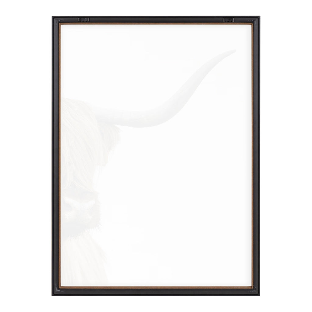Blake Highland Cow Portrait Close Crop Vertical Framed Printed Glass by The Creative Bunch Studio