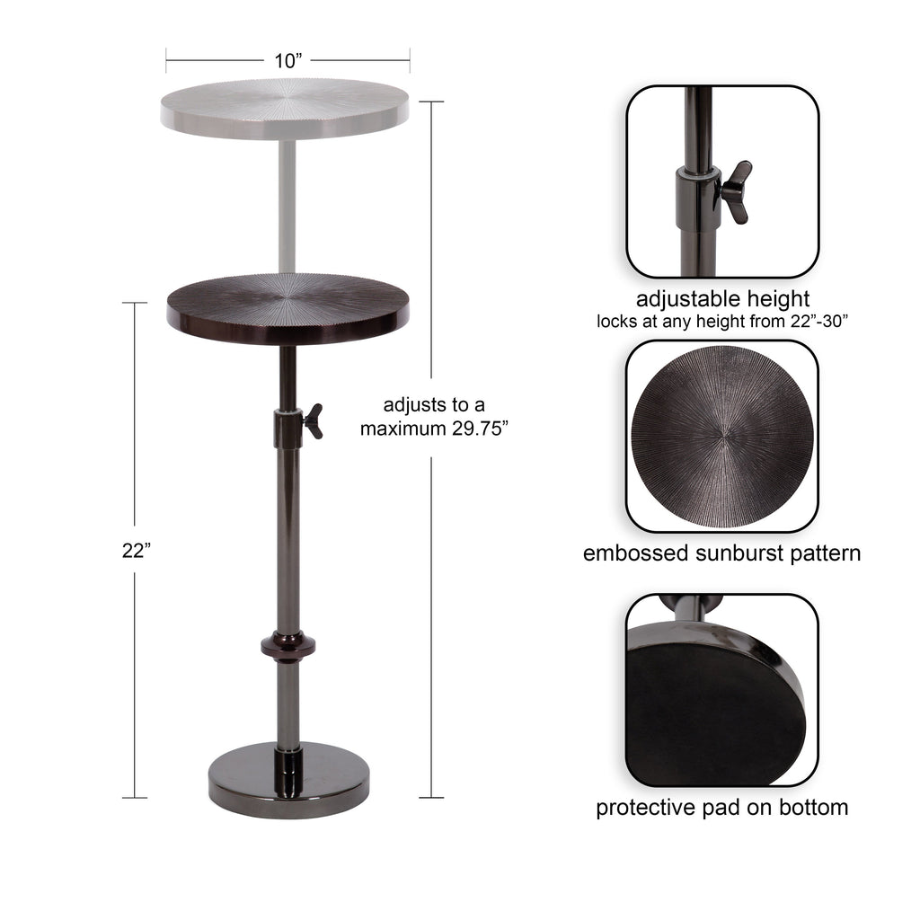 Engles Adjustable Embossed Metal Table and Plant Stand