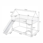 Twin Over Twin House Bunk Bed With Ladder And Slide