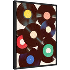 Sylvie Retro Vinyl Framed Canvas by Honey Island Studio