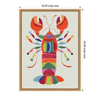Sylvie MCM Lobster Coastal Framed Canvas by Rachel Lee