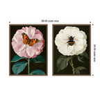 Sylvie Beaded Flutter Bug and Busy Bee Framed Canvas Art Set by Mary Sparrow