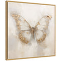 Sylvie Butterfly Neutral 2 Framed Canvas by The Creative Bunch Studio