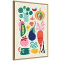Sylvie Modern Colorful Abstract Veggies Framed Canvas by Rachel Lee