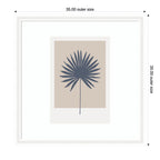 Muted Tan and Blue Colorblock Botanical Palm by The Creative Bunch Studio Framed Wall Art Print
