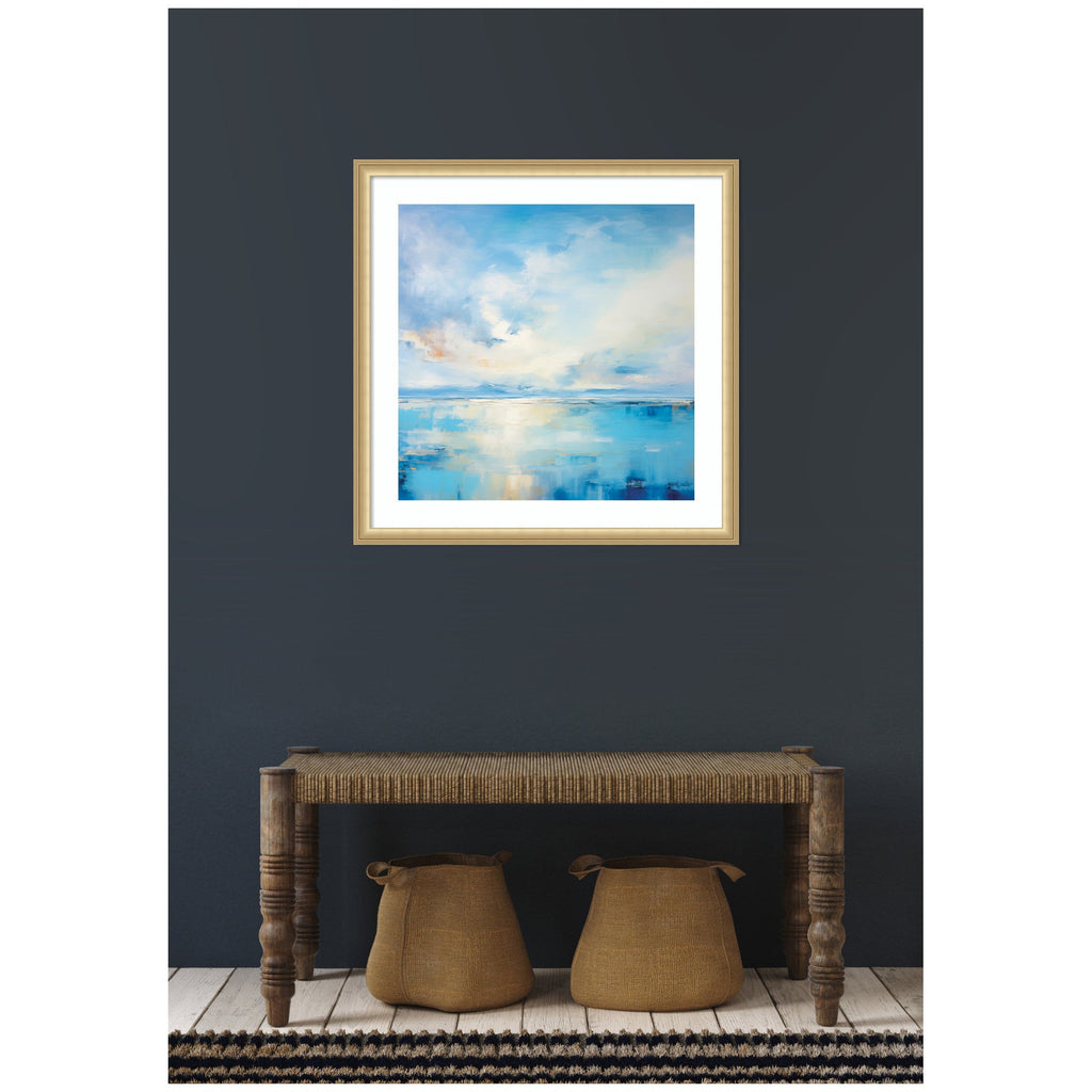 Framed Art Serene Coastal Waters Tranquil Landscape by The Creative Bunch Studio