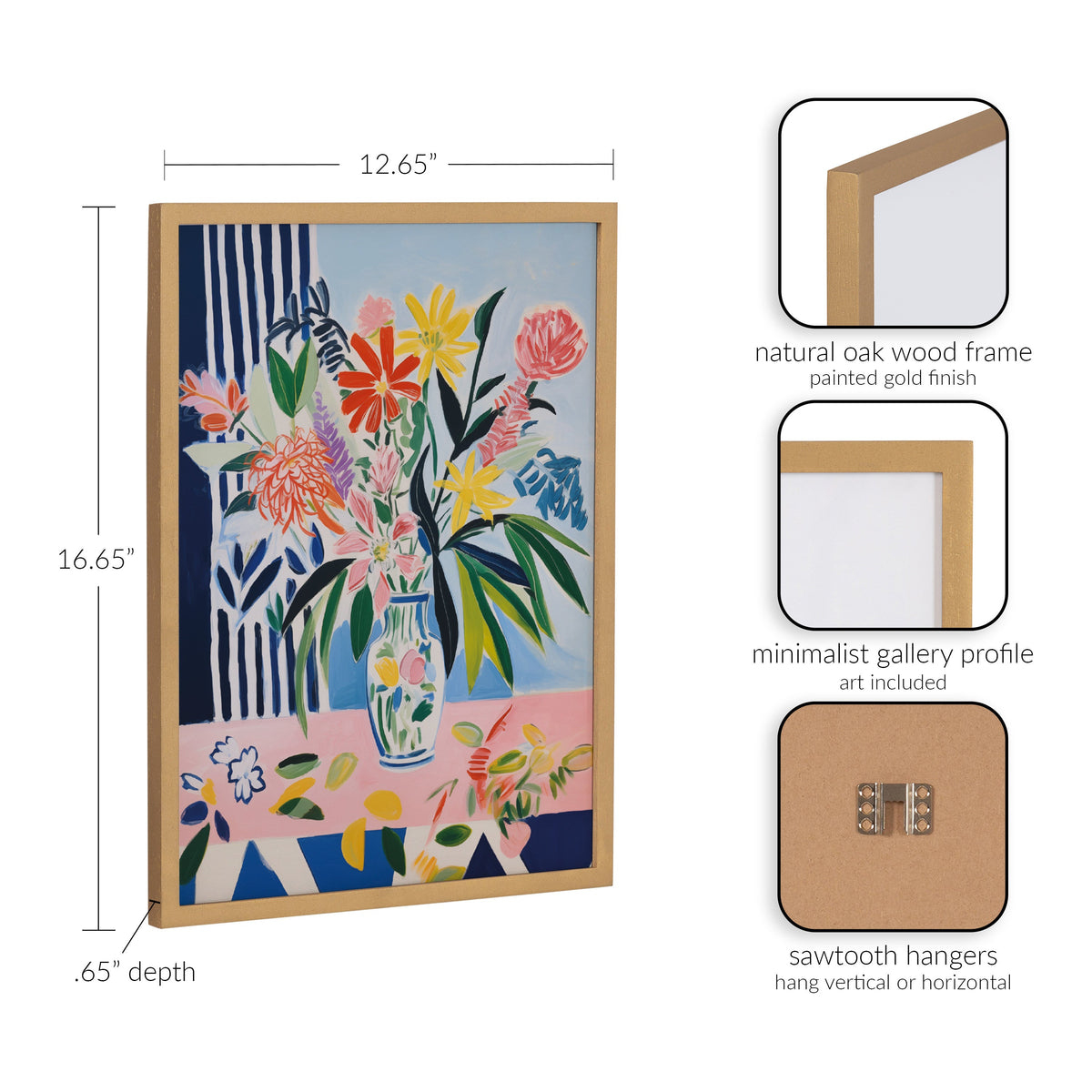 Gallery Cheerful Maximalist Flower Vase Print by The Creative Bunch Studio