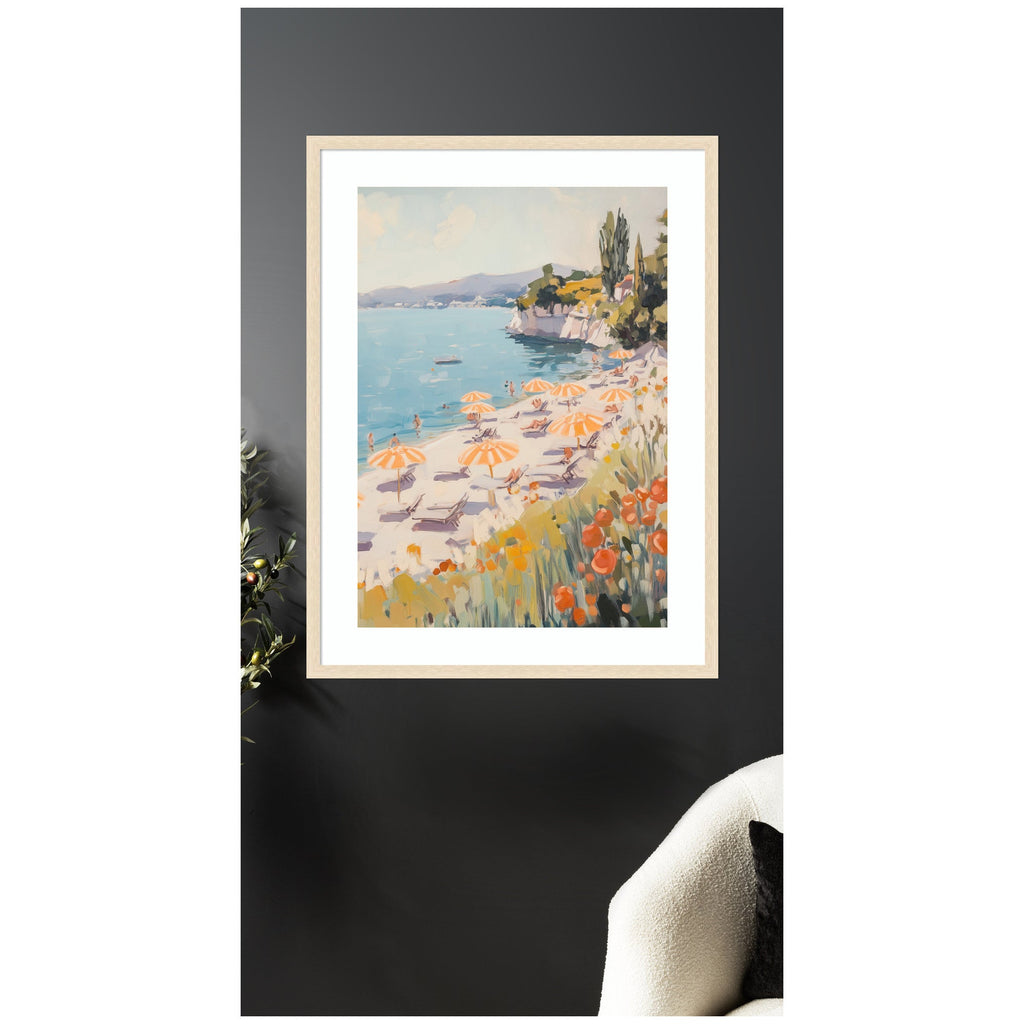 Sunny Beach Day by Melloi Art Prints Framed Wall Art Print
