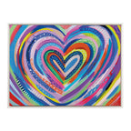 Sylvie Beaded EV Heart Burst 1 Framed Canvas by EttaVee
