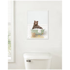 Sylvie Bear in Cottage Green Bath Framed Canvas by Amy Peterson