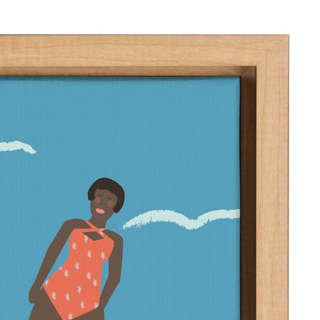 Sylvie Swimmers Framed Canvas by Queenbe Monyei