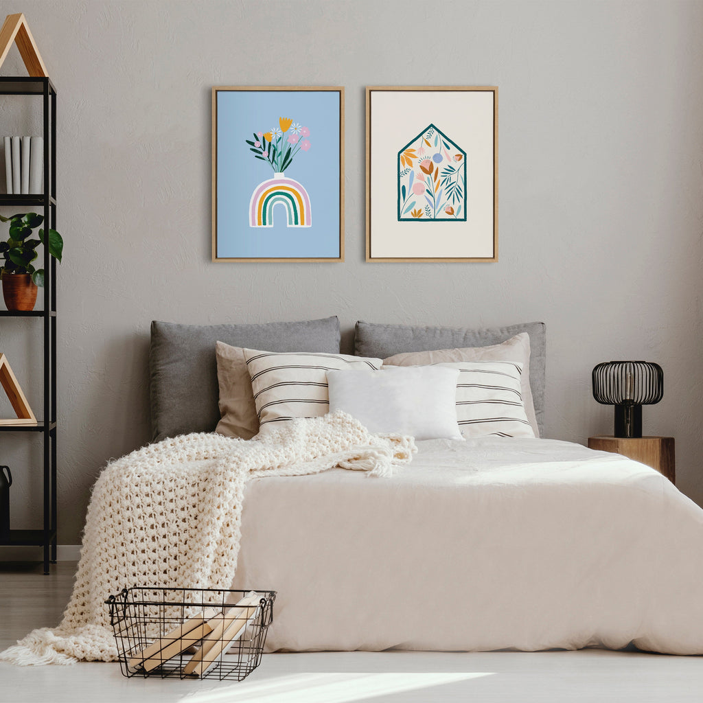 Sylvie Happy Flowers Framed Canvas by Duchess Plum