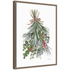 Sylvie Framed Canvas Mixed Greens Holiday Swag by Patricia Shaw